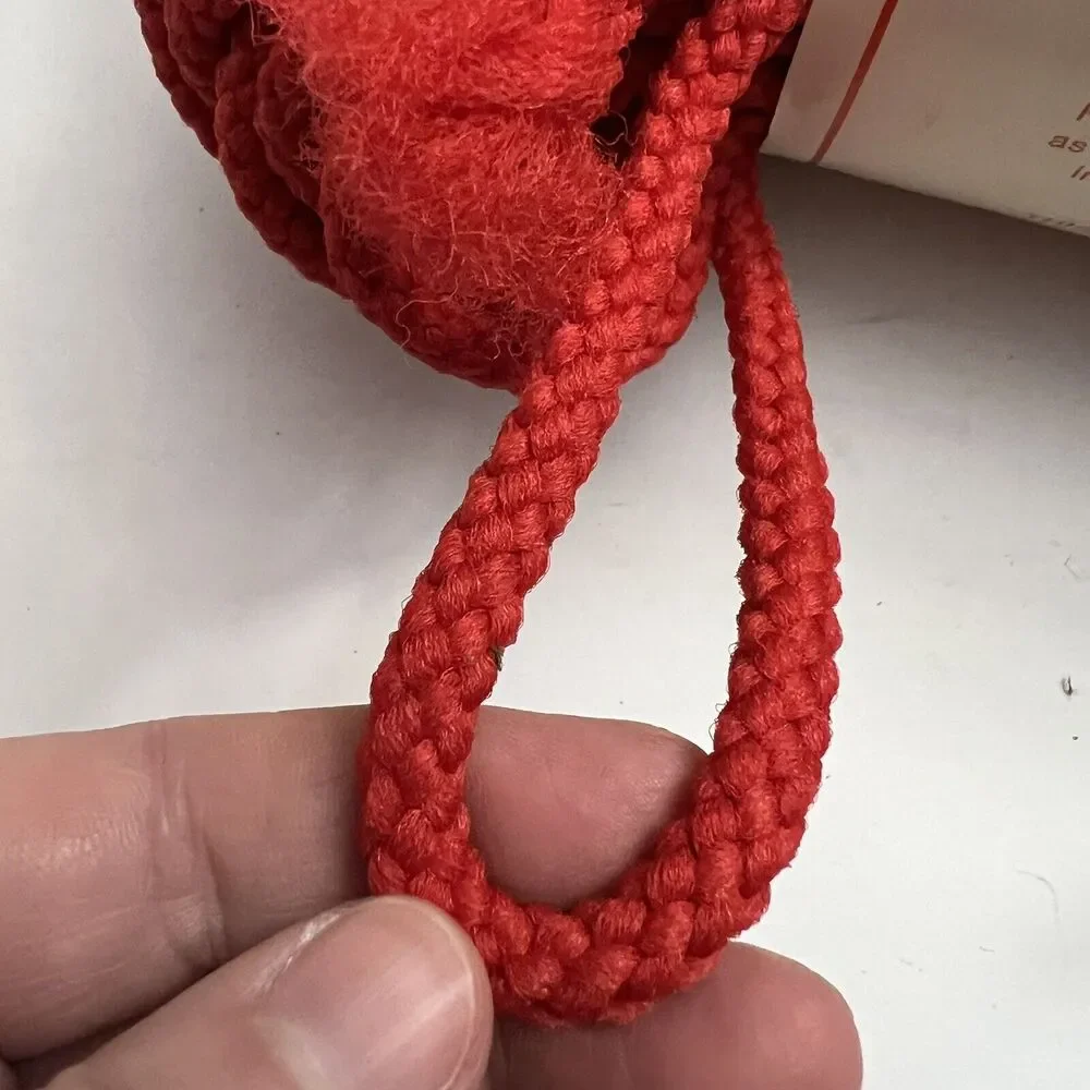 Vintage Heather Braid Macrame Cord 8mm 60 Yds Knotting Weaving Craft Knit Red